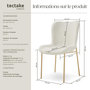 Voir la diapositive 6 : tectake Chaise rembourrée forme ergonomique avec dossier haut Bouclette blanc/doré