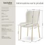 Voir la diapositive 6 : tectake Chaise rembourrée forme ergonomique avec dossier haut Bouclette blanc/doré