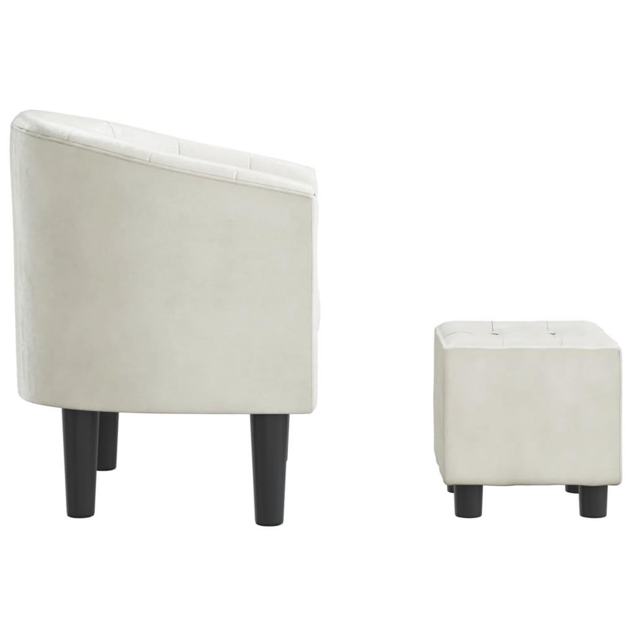 Voir la diapositive 4 : VIDAXL Chaise cabriolet avec repose-pied blanc similicuir