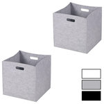 IDIMEX Lot de 2 boîtes de rangement FELT, en feutrine. Coloris disponibles : Gris, Noir, Blanc