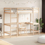 VIDAXL Lit superpose avec bureau 90x200 cm bois de pin massif