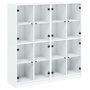 Voir la diapositive 2 : VIDAXL Bibliotheque avec portes blanc 136x37x142 cm bois d'ingenierie