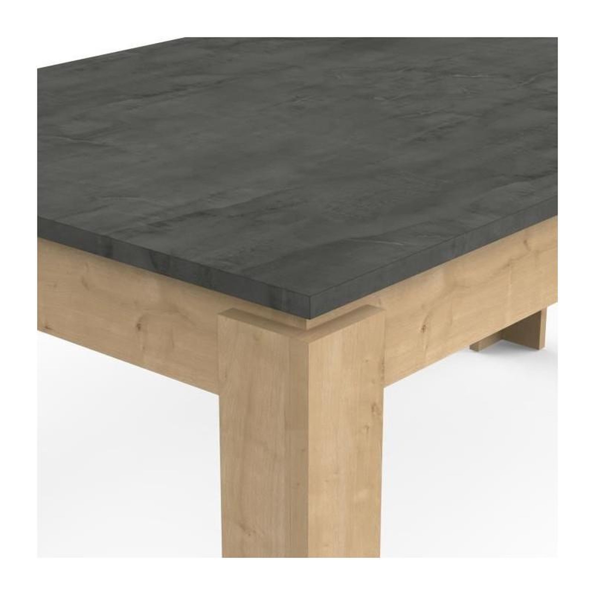 Voir la diapositive 5 : Demeyere Table a manger seule AUSTIN - 6 personnes - Décor chene Hamilton et Sidewalk - L179 x P 90 x H 77 cm - DEMEYERE
