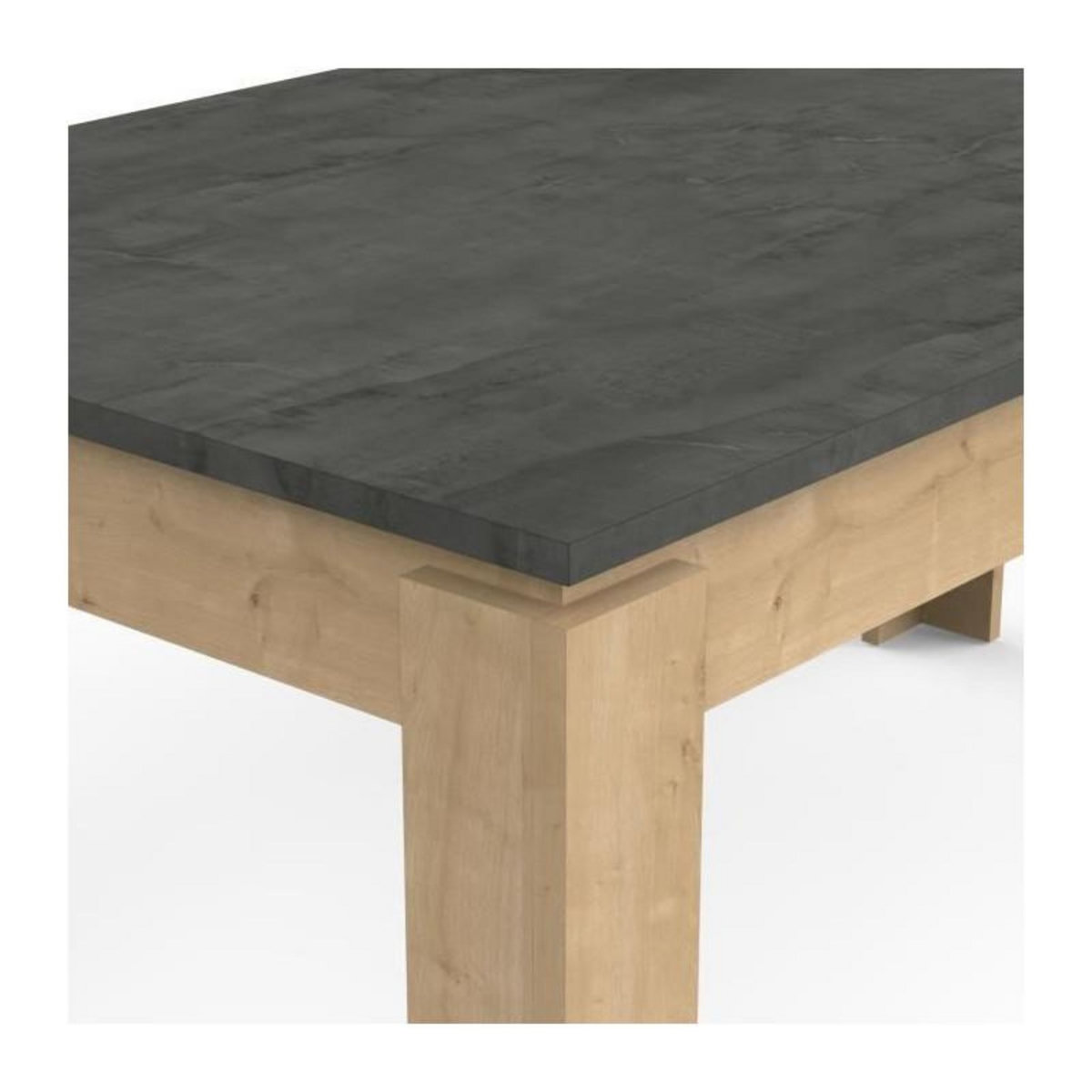 Demeyere Table a manger seule AUSTIN - 6 personnes - Décor chene Hamilton et Sidewalk - L179 x P 90 x H 77 cm - DEMEYERE
