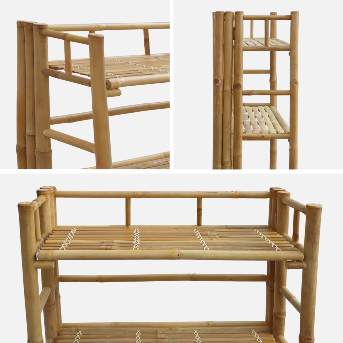 SWEEEK Etagère en bambou 4 niveaux L66 x P29cm x H135.5cm