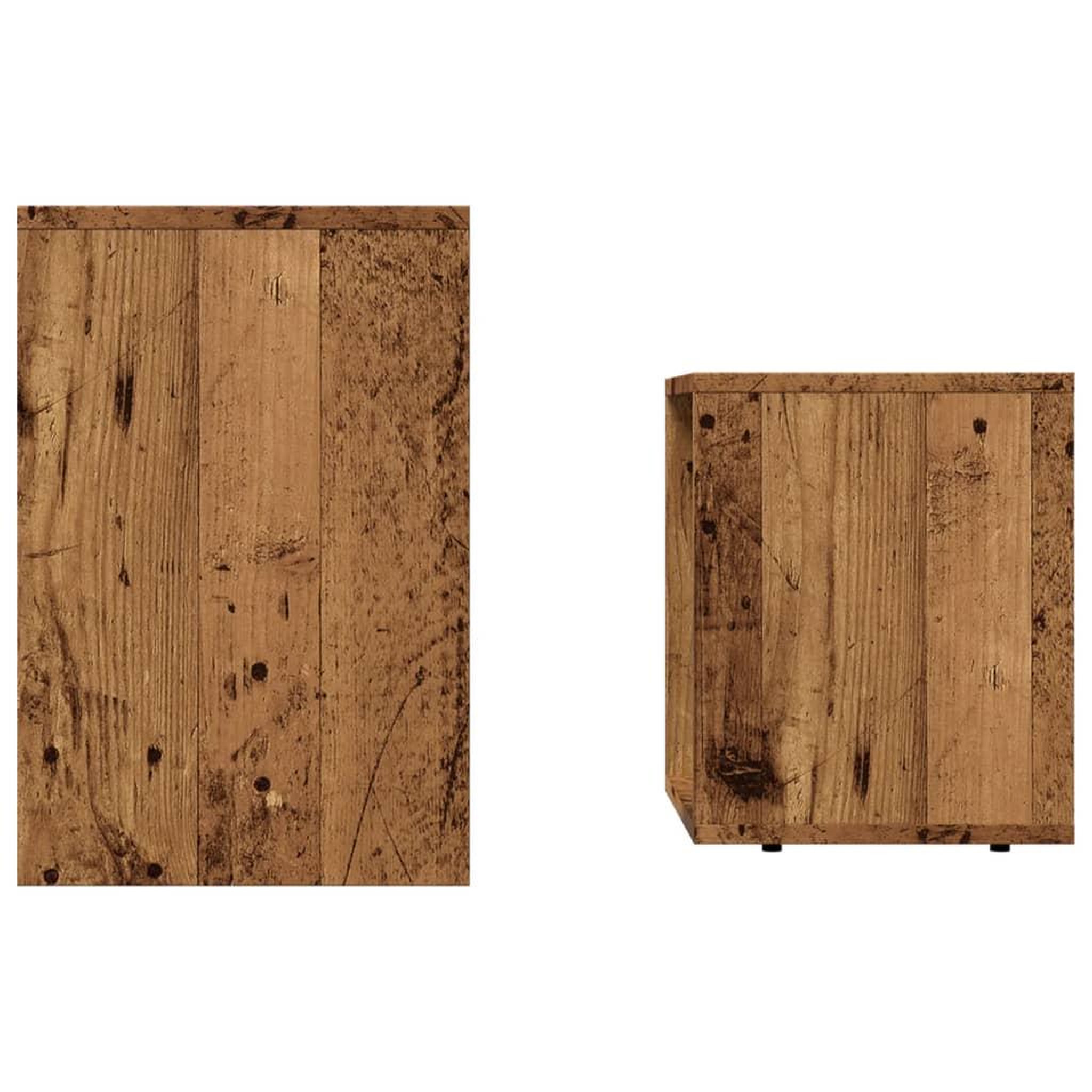 Voir la diapositive 5 : VIDAXL Tables basses gigognes 2 pcs vieux bois bois d'ingenierie