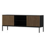 Voir la diapositive 5 : BEST MOBILIER Savanna - meuble tv - effet bois et noir - 2 portes et 2 niches - 150 cm