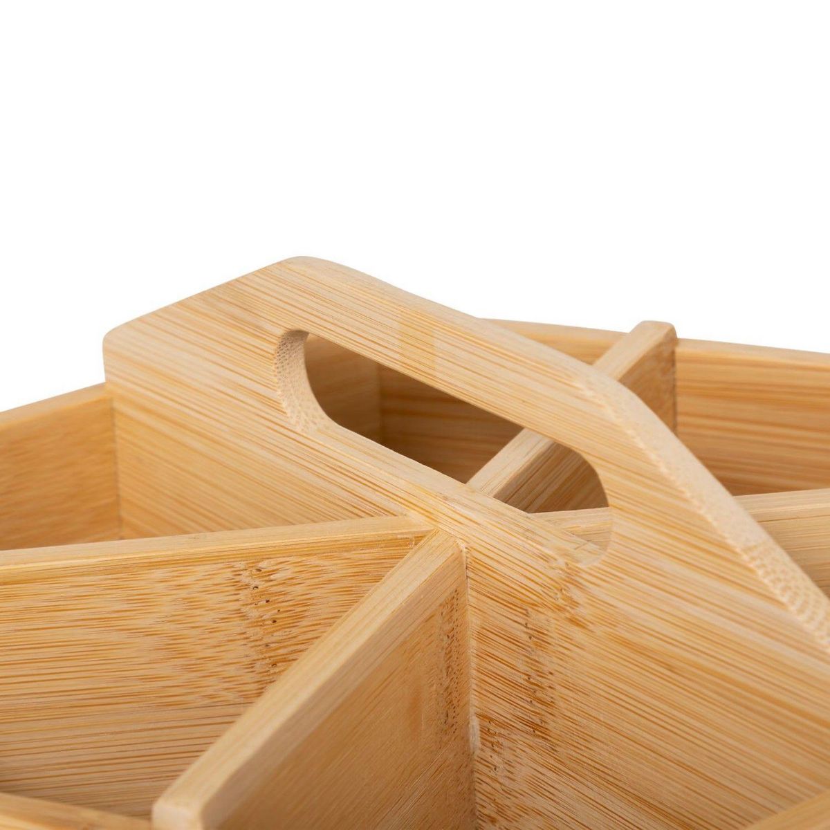 FIVE Boîte à thé rotative avec 6 compartiments en bambou - Beige