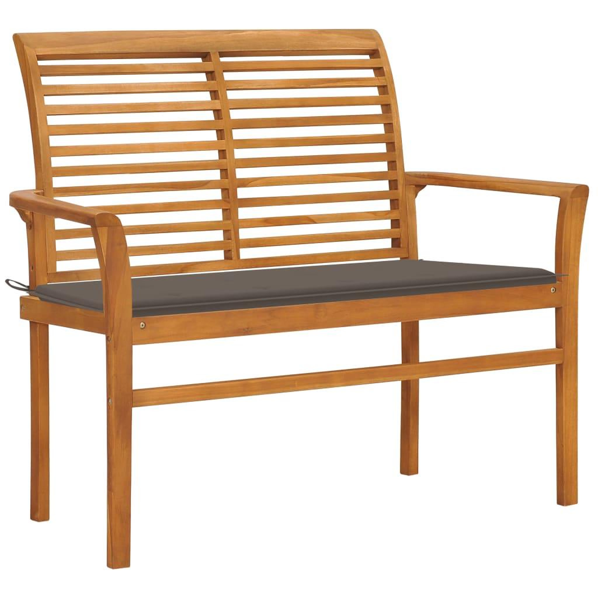 Voir la diapositive 1 : VIDAXL Banc de jardin avec coussin taupe 112 cm Bois de teck massif