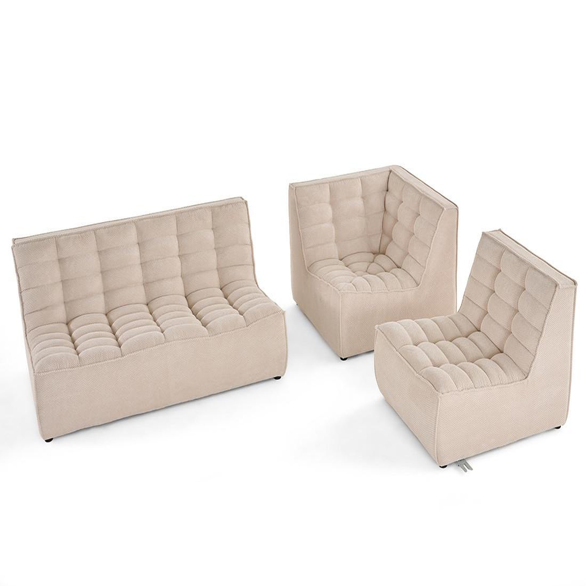 Voir la diapositive 2 : LISA DESIGN Ellie - canapé modulable d'angle réversible 4 places en velours texturé