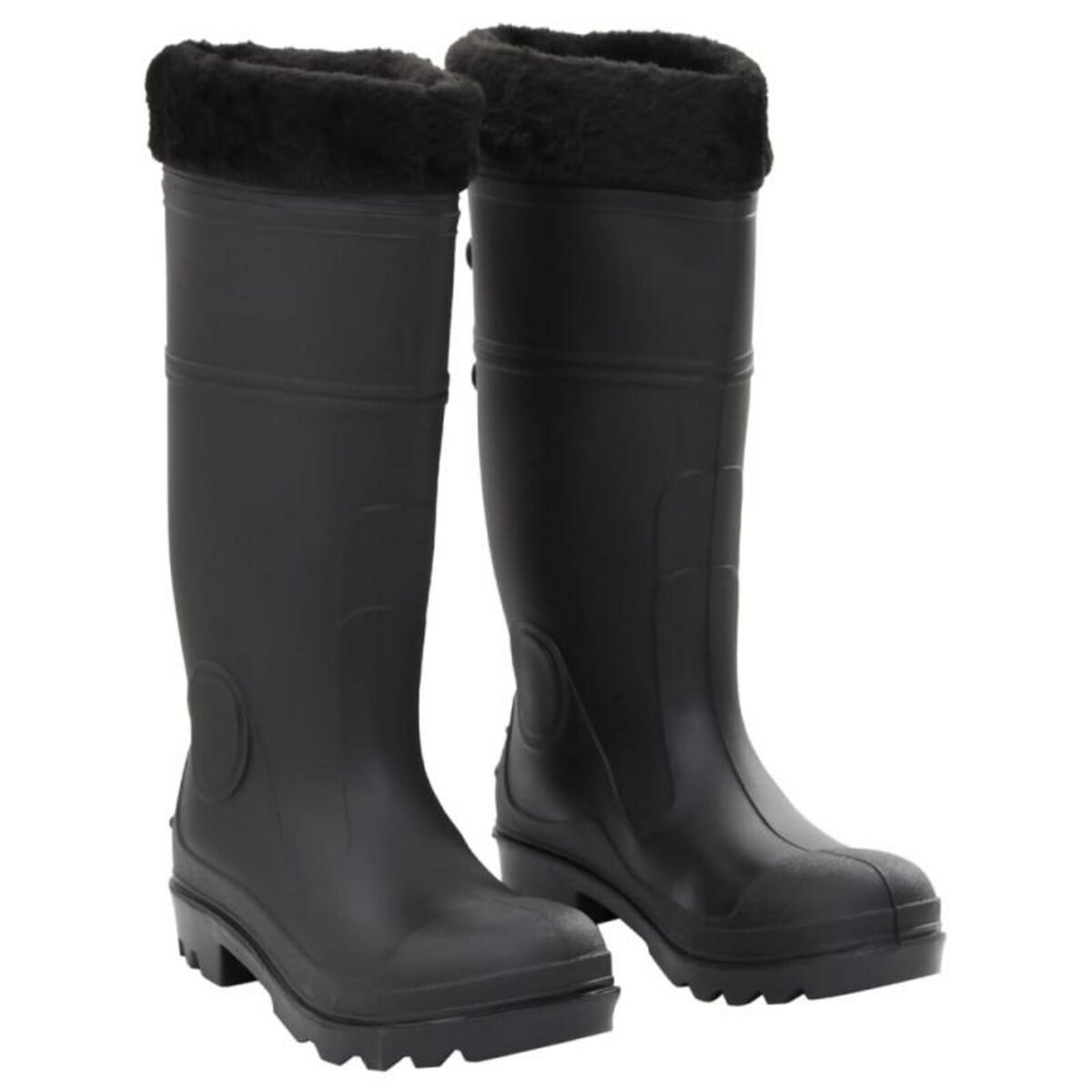 VIDAXL Bottes de pluie avec chaussettes amovibles noir taille 38 PVC