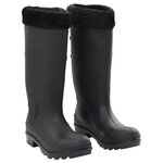 VIDAXL Bottes de pluie avec chaussettes amovibles noir taille 38 PVC