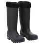 Voir la diapositive 1 : VIDAXL Bottes de pluie avec chaussettes amovibles noir taille 38 PVC