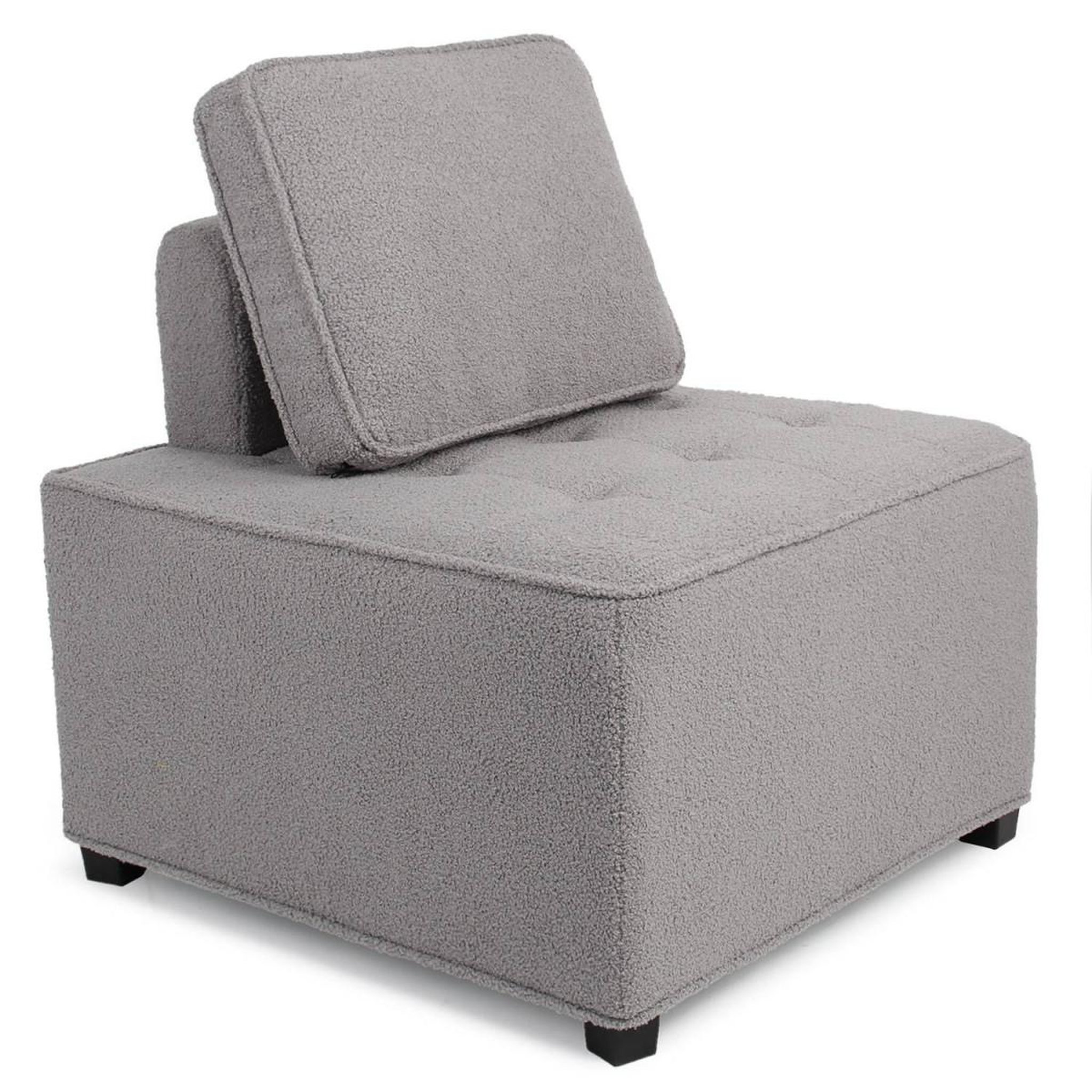Voir la diapositive 2 : Paris Prix Module fauteuil  bouclette  82cm gris