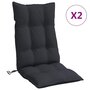 Voir la diapositive 2 : VIDAXL Coussins de chaise a dossier haut lot de 2 noir tissu oxford