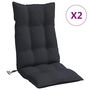 Voir la diapositive 2 : VIDAXL Coussins de chaise a dossier haut lot de 2 noir tissu oxford