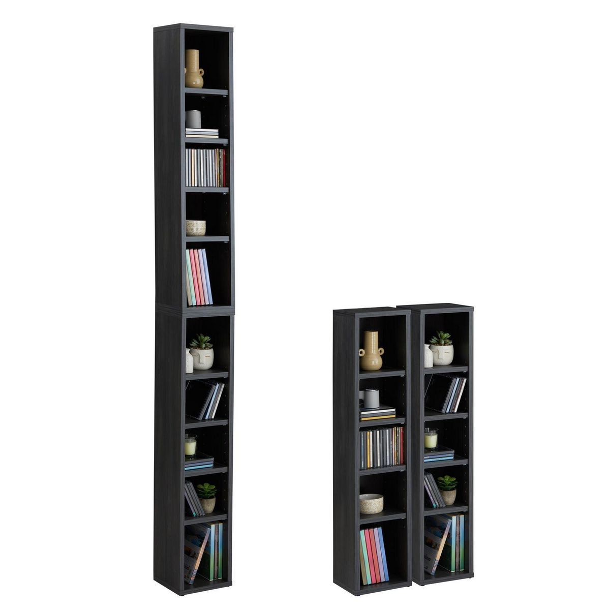 IDIMEX Etagères modulables MUSIQUE pour CD et DVD, en mélaminé