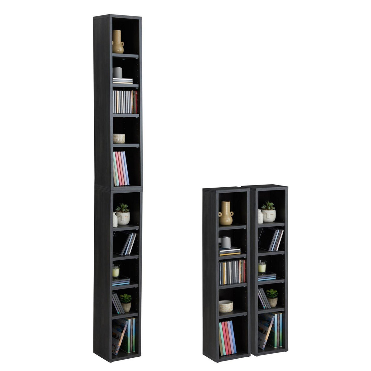 IDIMEX Etagères modulables MUSIQUE pour CD et DVD, en mélaminé