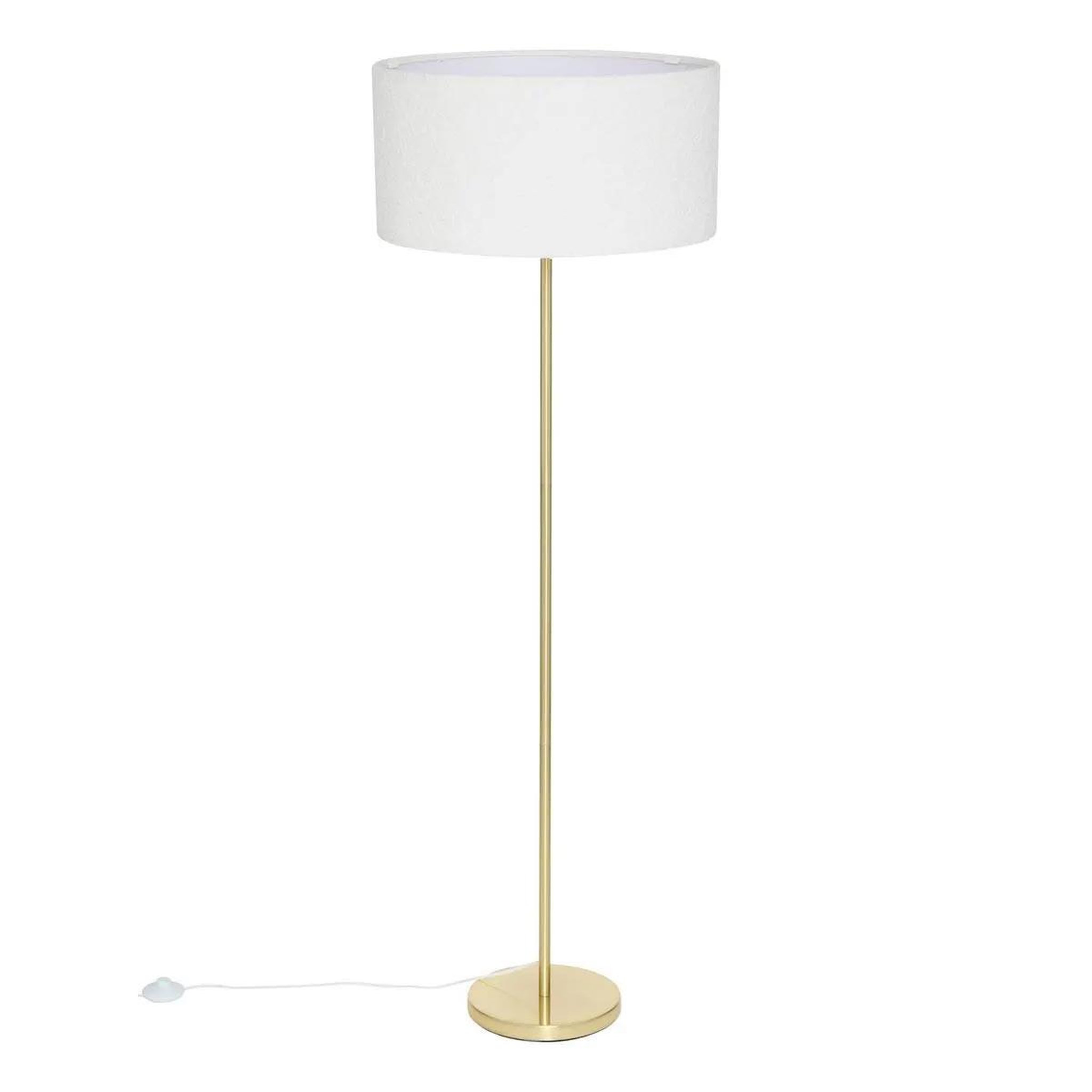 Voir la diapositive 3 : ATMOSPHERA Abat jour en tissu bouclette  beline  50cm blanc