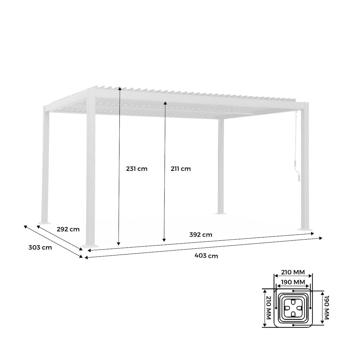 SWEEEK Pergola bioclimatique aluminium et acier lames orientables 4x3m Palace