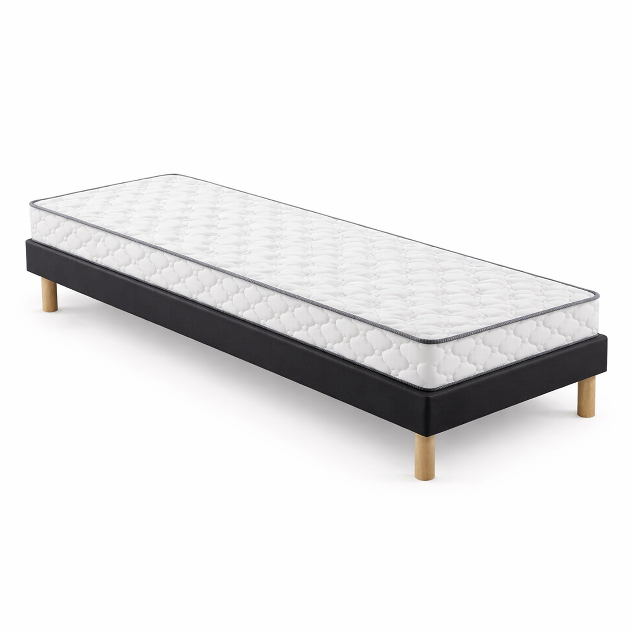 Voir la diapositive 2 : KING OF DREAMS Ensemble Sommier Tapissier et Matelas Soutien Très Ferme