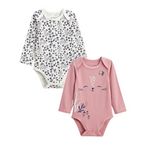 Petit Béguin Lot de 2 bodies bébé manches longues Céleste. Coloris disponibles : Rose