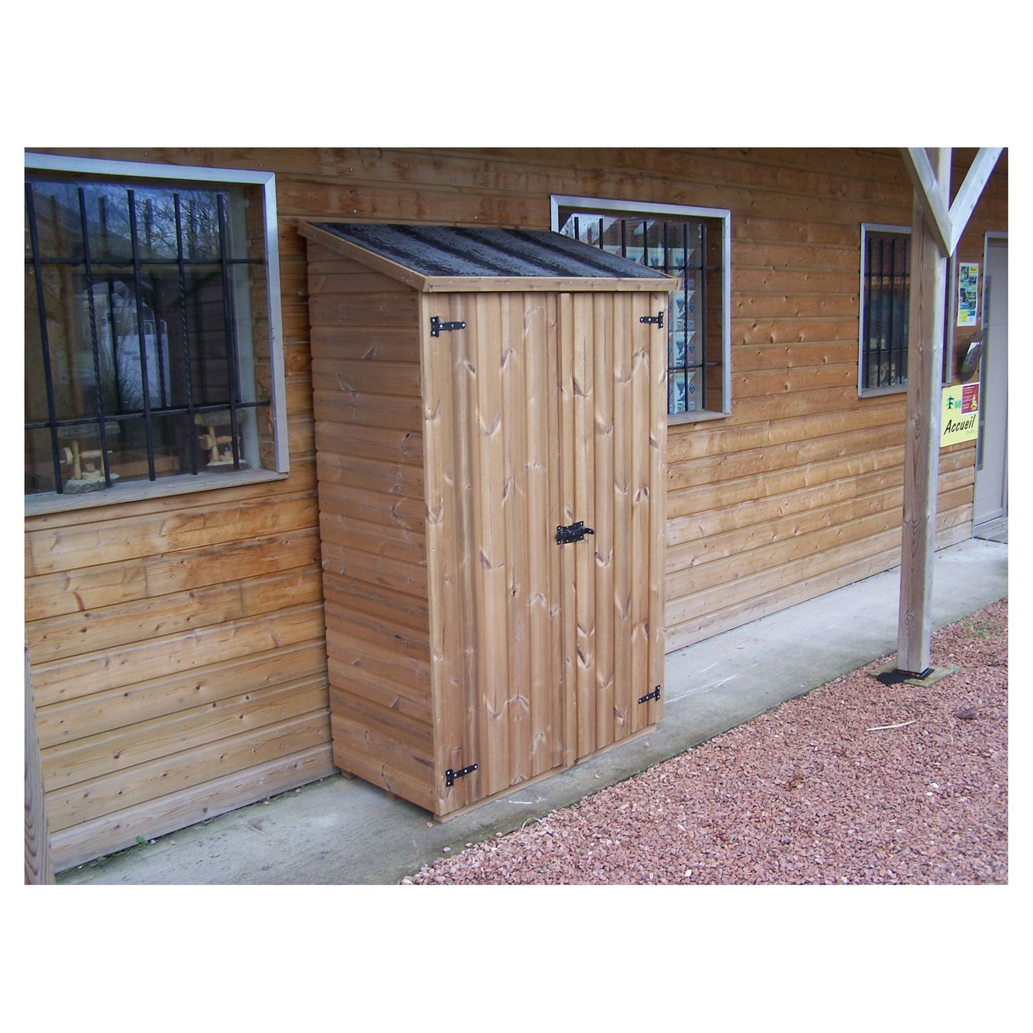 Voir la diapositive 7 : Habrita Abri de jardin mural multiusages en bois 19mm 0,83m² - traité très haute température