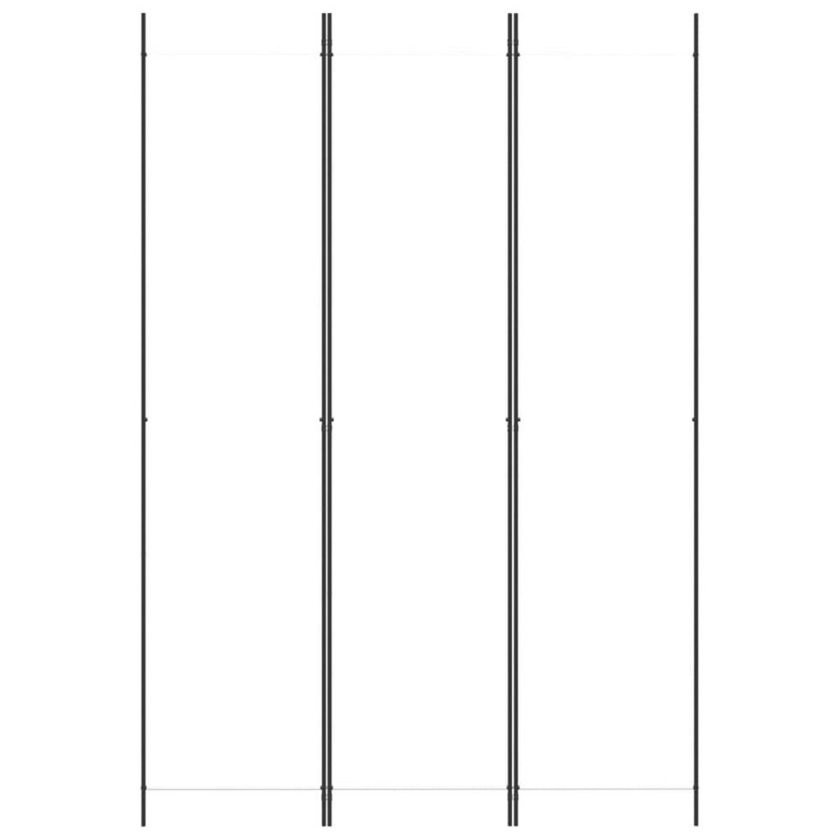 VIDAXL Cloison de separation 3 panneaux Blanc 150x220 cm Tissu