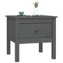 Voir la diapositive 4 : VIDAXL Table d'appoint Gris 50x50x49 cm Bois massif de pin