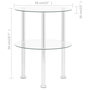 Voir la diapositive 6 : VIDAXL Table d'appoint 2 niveaux Transparent 38 cm Verre trempe