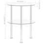 Voir la diapositive 6 : VIDAXL Table d'appoint 2 niveaux Transparent 38 cm Verre trempe