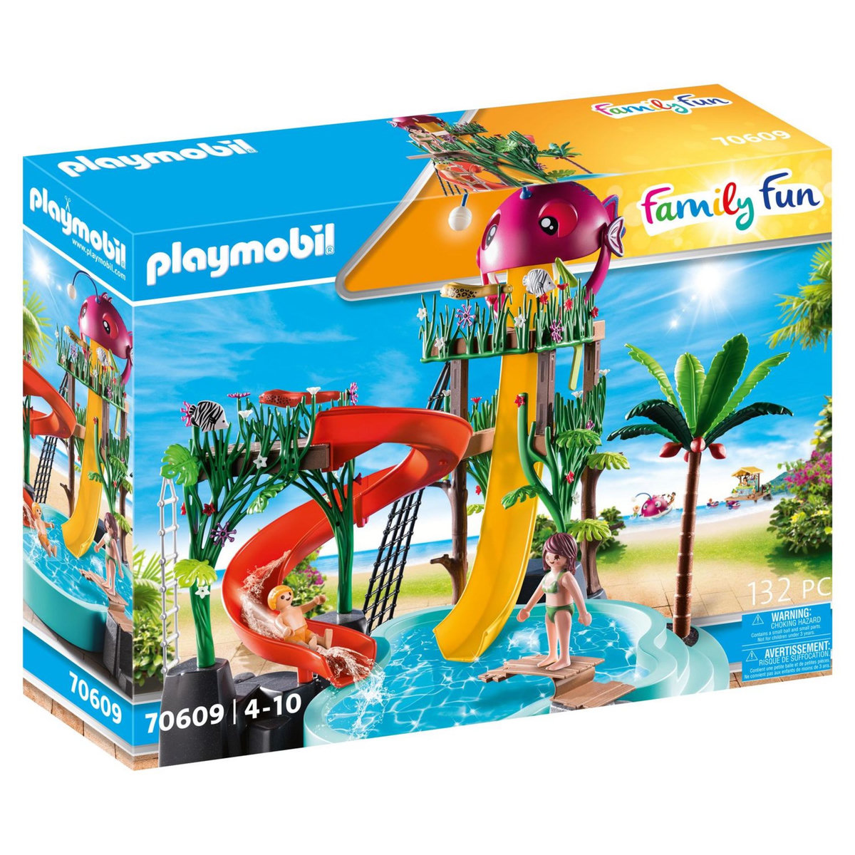 PLAYMOBIL 70609 - Family Fun Par aquatique avec toboggan