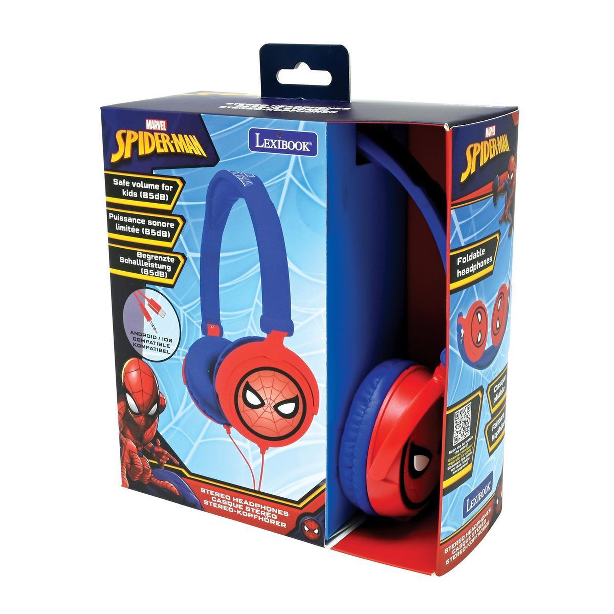 Voir la diapositive 3 : Lexibook Casque stéréo filaire pliable avec limitation de volume d'écoute SpiderMan