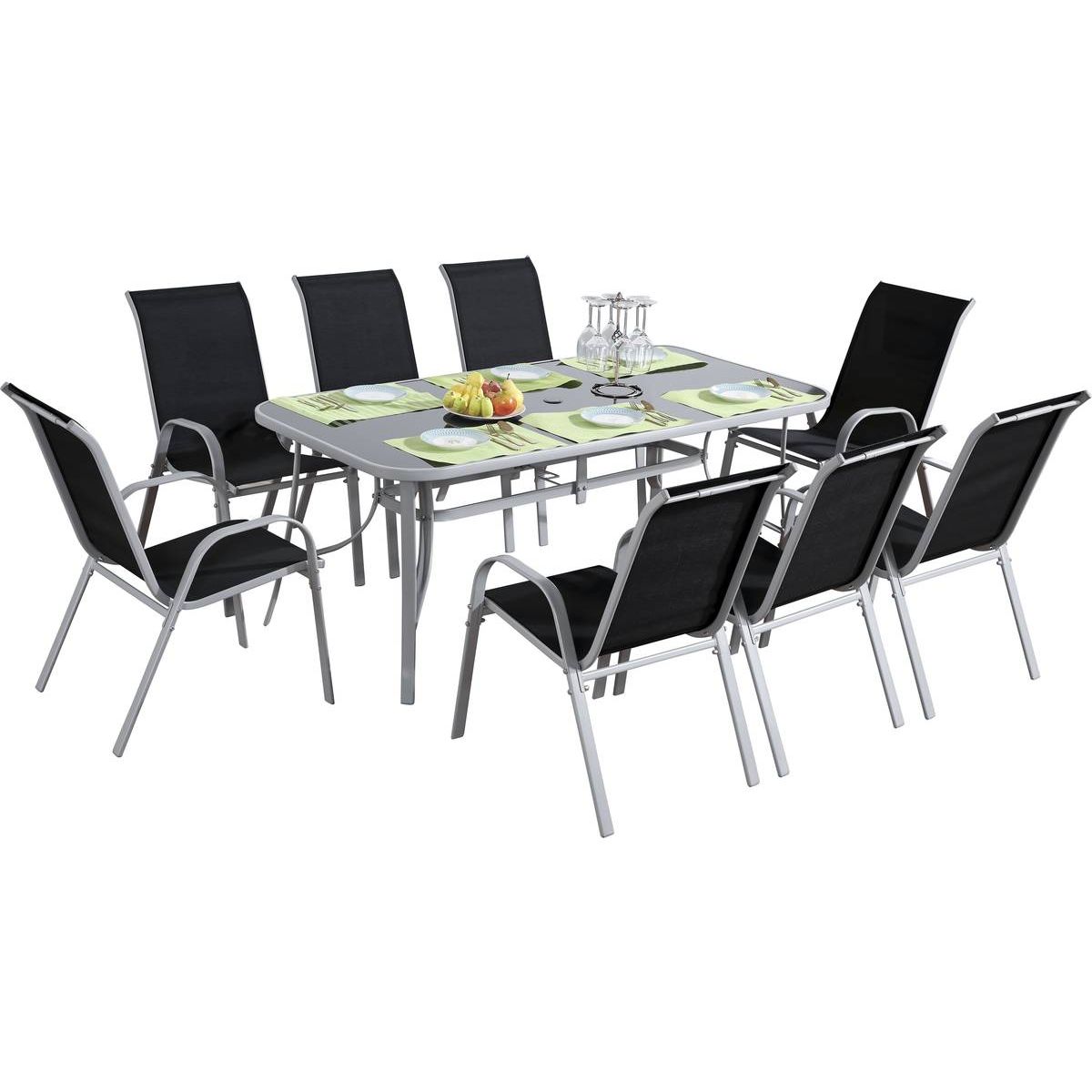 Habitat et Jardin Salon de jardin  Cordoba XL 180  - Phoenix - Noir