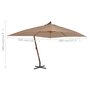 Voir la diapositive 6 : VIDAXL Parasol de jardin en porte-a-faux avec mat en bois taupe