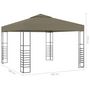 Voir la diapositive 6 : VIDAXL Chapiteau avec guirlande lumineuse a LED 3x3 m Taupe