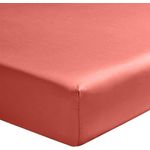 Home collection Drap housse 100%satin de coton 70 fils, sienne. Coloris disponibles : Rouge