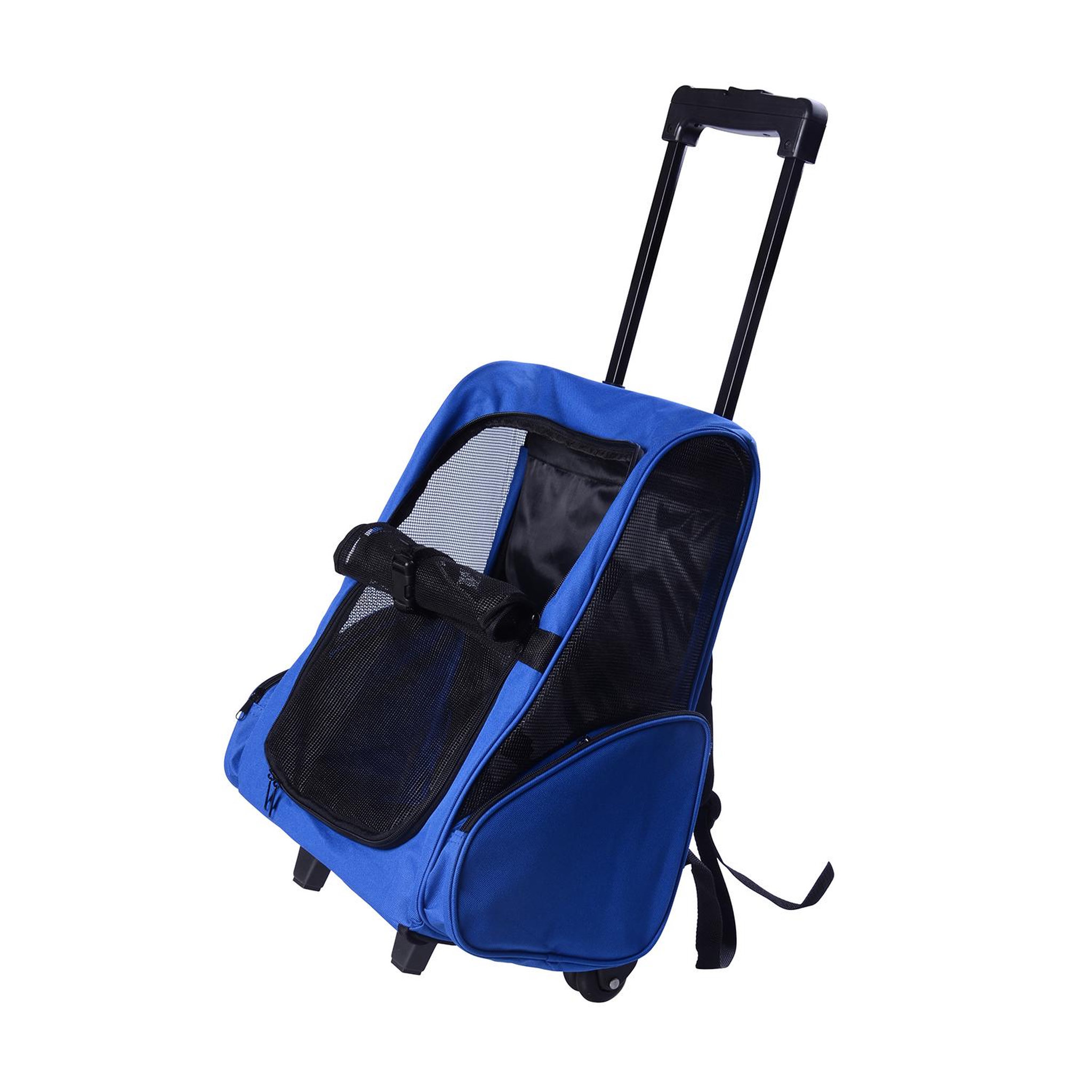 PAWHUT 2 en 1 trolley chariot sac à dos sac de transport à roulettes pour chien chat