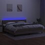 Voir la diapositive 4 : VIDAXL Sommier a lattes de lit et matelas et LED Taupe 200x200cm Tissu