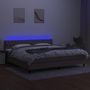 Voir la diapositive 4 : VIDAXL Sommier a lattes de lit et matelas et LED Taupe 200x200cm Tissu