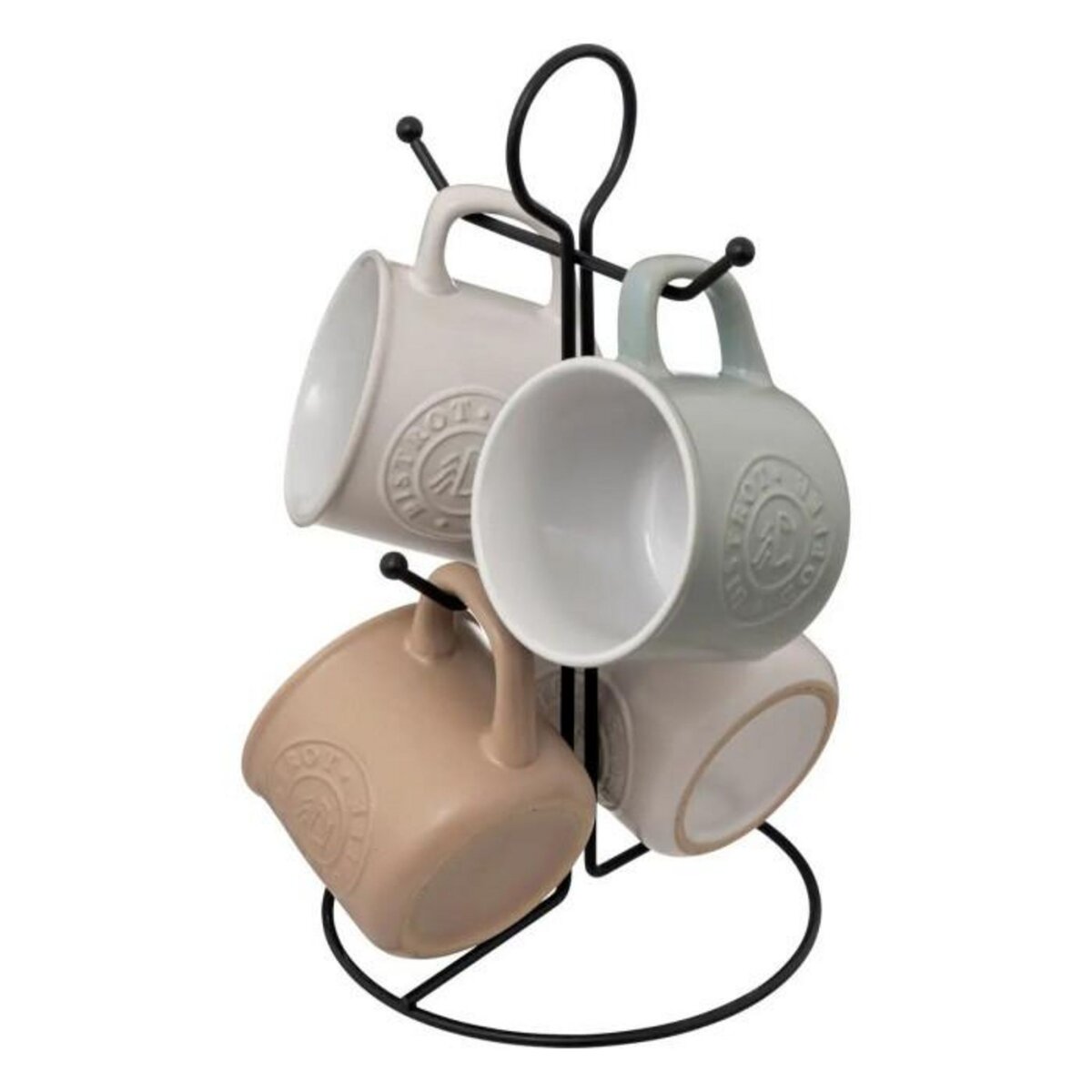 SECRET DE GOURMET Lot de 4 Mugs sur Rack  Léo  14cl Multicolore