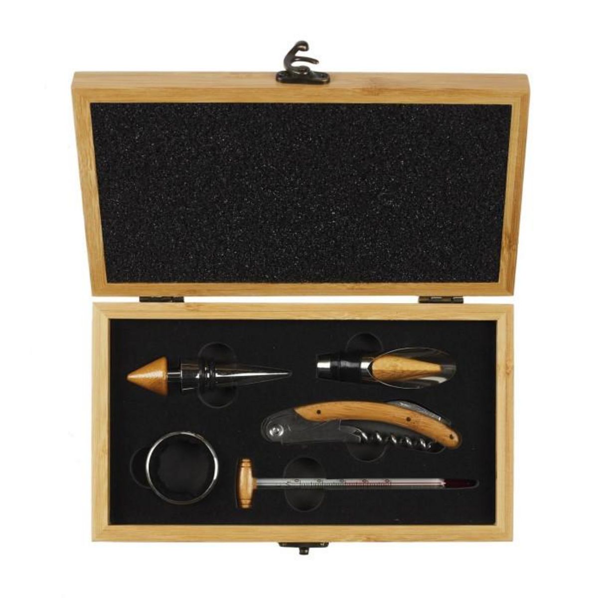 Paris Prix Coffret pour le Vin  5 Accessoires  24cm Naturel