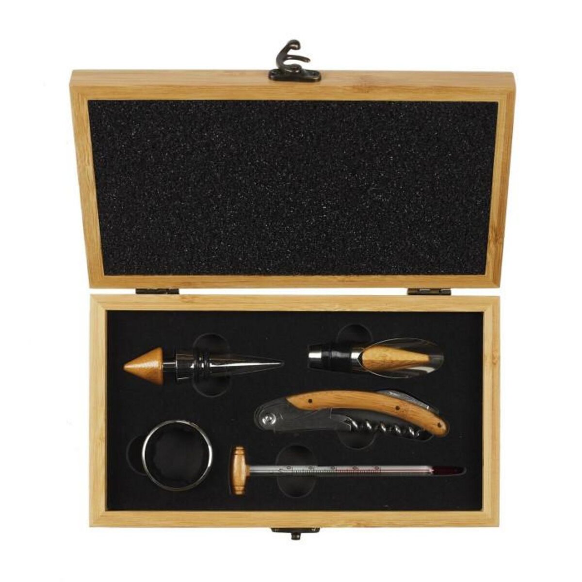Paris Prix Coffret pour le Vin  5 Accessoires  24cm Naturel