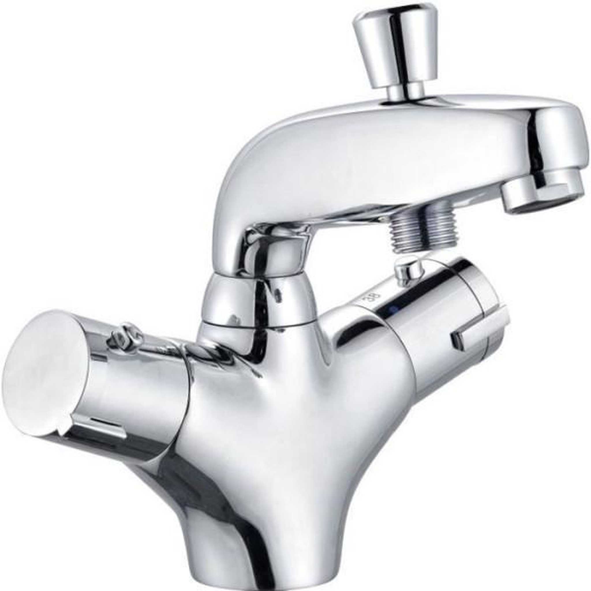 Voir la diapositive 1 : ROUSSEAU Mitigeur thermostatique baignoire et douche rousseau volga 2 - monotrou