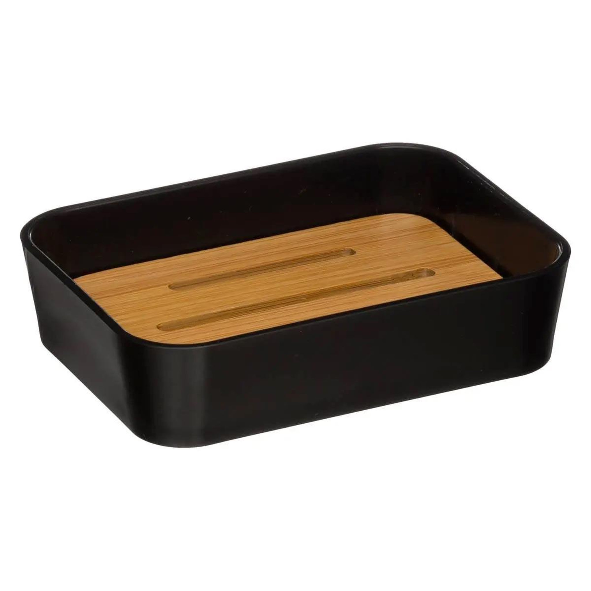 Voir la diapositive 4 : FIVE Porte savon & gobelet  natureo  11cm noir