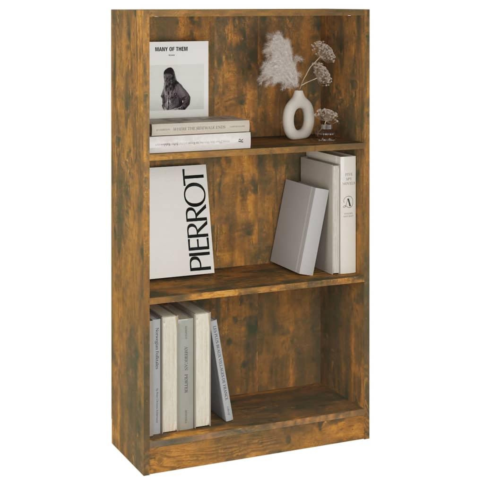 Voir la diapositive 4 : VIDAXL Bibliotheque Chene fume 60x24x109 cm Bois d'ingenierie
