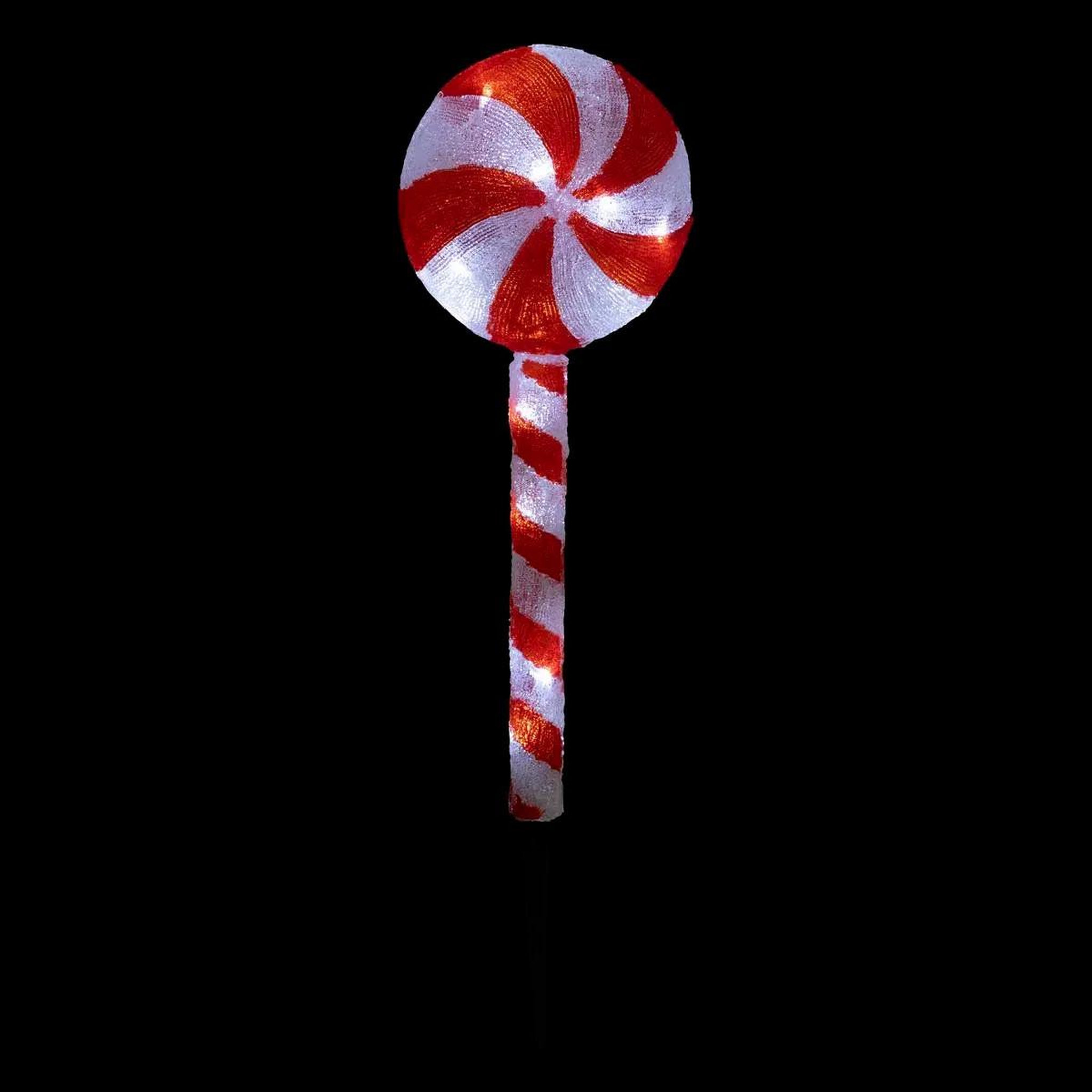 FEERIC LIGHT & CHRISTMAS Décoration lumineuse solaire  sucre d'orge  65cm rouge