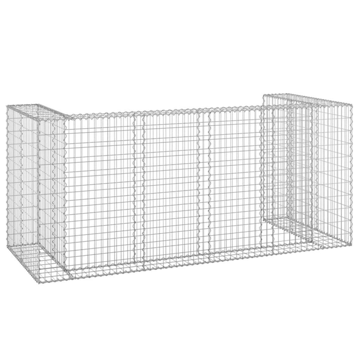 VIDAXL Mur en gabion pour poubelles Acier galvanise 254x100x110 cm