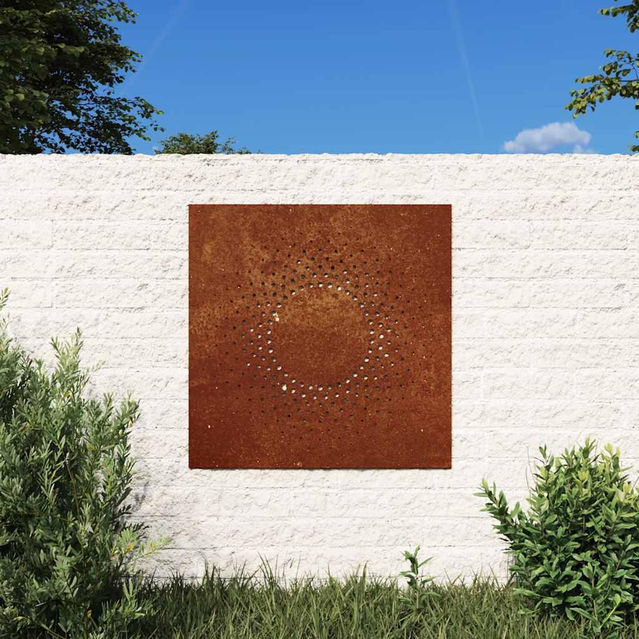 Voir la diapositive 2 : VIDAXL Decoration murale jardin 55x55 cm acier corten design du soleil