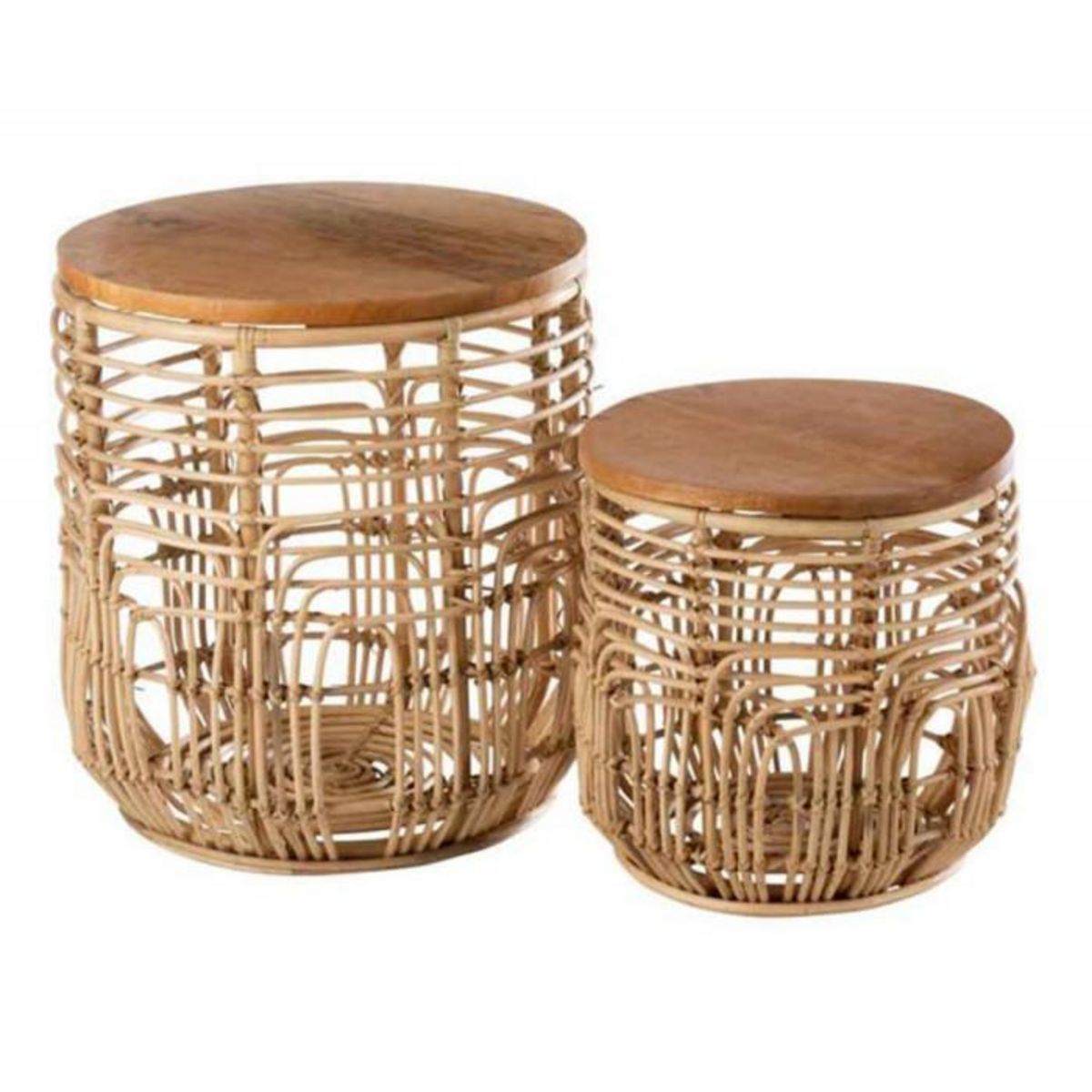 Paris Prix Lot de 2 Tables Gigognes  Ellen  50cm Naturel